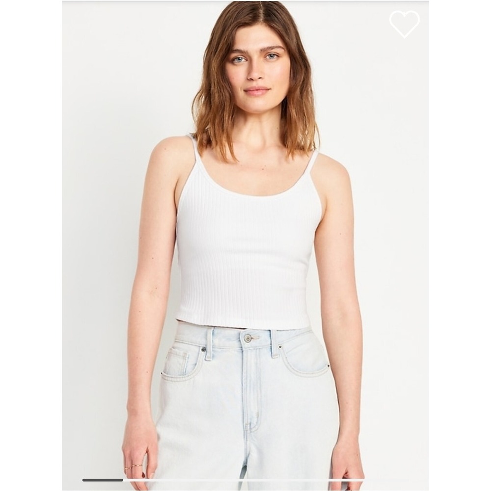Fitted Ultra-Crop Ribbed Cami LARGE NWT